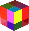 CMY Mixing Color Cube, 50mm (2 inch) Colorful Acrylic Prism for Desktop Decoration, Scientific & Educational Toys Gift for Kids, 5cm