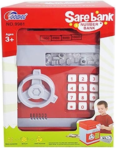 Electronic Piggy Bank for Kids, Mini ATM Coin Bank Money Saving Box with Password, Children's Safe Money Jar with Auto Grab Bill Slot, Great Gift Toy Bank for Boys, Girls