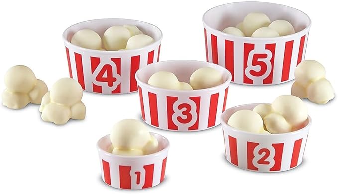 Learning Resources Smart Snacks Count 'em Up Popcorn, Counting Game, Math Games, Set of 15, Ages 18 Months+