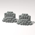 Classic Building Rock Bulk, Rockery Panel 8x8x6 Medium Symmetric 20 Piece, Compatible with Lego Parts and Pieces: (Color:Light Gray)