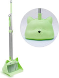 28′′ Mini Broom and Dustpan Set for Kids-Ideal Kids' Toys as Gifts, Parent-Child Interactive Cleaning Tool, Cute Cartoon Design, Household Helper for Toddlers, Small Safe Corner Broom (Green Sprout)
