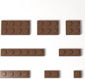 100 Pieces Classic Building Plate Assortment Pack, 8 Sizes Small Baseplates Multipacks, Compatible with Lego Parts and Pieces, Small Plate for Building(Color:Brown)