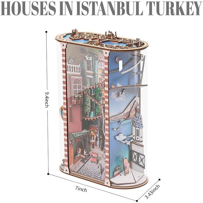 Scenery in Istanbul DIY Book Nook Kit for Adults, Booknook Miniature Dollhouse Kit, DIY Book Nooks Shelf Insert, Tiny House & Dollhouse Building Kit