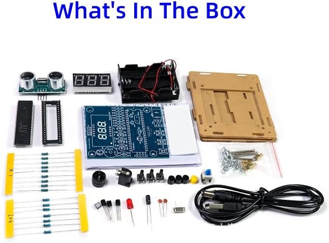 DIY Ultrasonic Range Meter Soldering Practice kit, Complete Soldering Project kit with Components, PCB & Enclosure, Perfect for Electronics Enthusiasts & Beginners