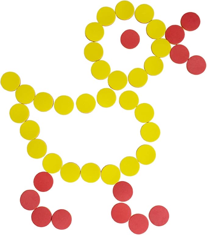 DNB 2-Color Foam Counters - 1 Inch Red-Yellow Double-Sided Math Counters, Early Learning Counting Chips, 1000 Pieces