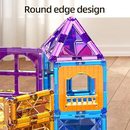 SNAEN Magnet Building Tiles for Kids Ages 3-5 4-8, 96 Pieces Educational Magnet Toys for 3 4 5 6 7 8 Years Old Boys, 3D Building Blocks, Creative Play for Ages 5-7, Toddler Toy Gifts