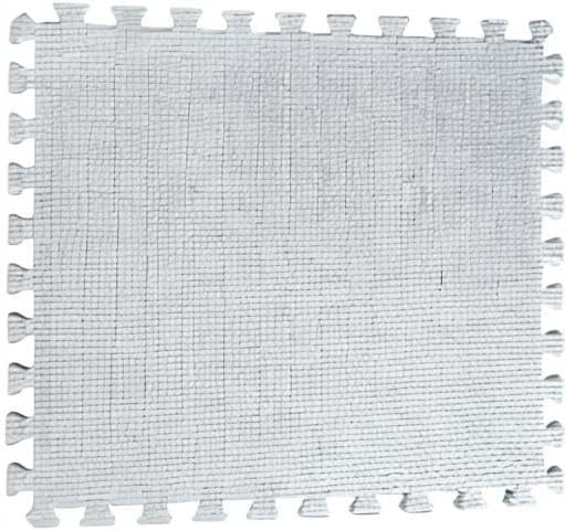 16pcs 0.6" Thickened Interlocking Tile Mats,Fluffy Shaggy Soft EVA Foam Area Rug for Living Room & Bedroom,Non-Slip Protective Floor Carpet Play Mat Kids Baby Dorm Home Decor (11.8ft, Khaki)