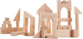 Plan Toys Wooden 50 Piece Unit Block (35 mm) Building Set (5502) | Sustainably Made from Rubberwood and Non-Toxic Paints and Dyes | PlanNatural Classic Wooden Toy Collection