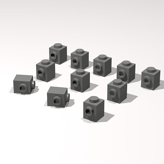 Classic Building Brick Bulk, 1x1 with Stud on Side 120 Piece, Compatible with Lego Parts and Pieces: (Color:Dark Gray)