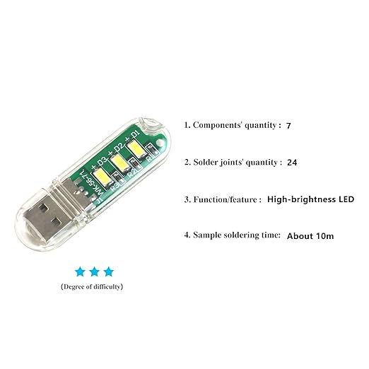 Soldering Practice Kit DIY USB LED Night Lamp SMD Electronics Projects Learn How to Solder(03USB03)