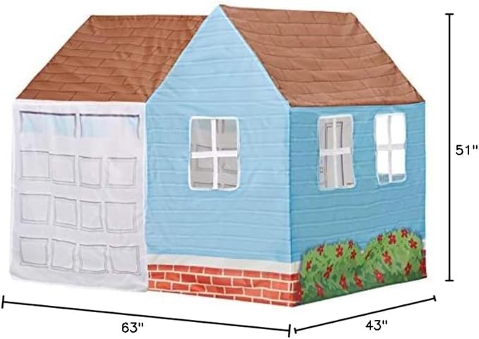 Kid Trax Magical Playhouse Tent for Kids, Indoor/Outdoor Toys, Kids Tent, Large Space Pretend Play Toys, Easy Assembly, Front and Rear Openings, Sturdy, Easy Storage w/ Carrying Case, BLUE