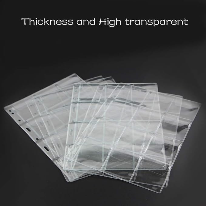 30 Pocket Coin Pages, 10 Sheets Plastic Coin Holders Stamp Collector Supplies for Coin Stamp Currency Collection
