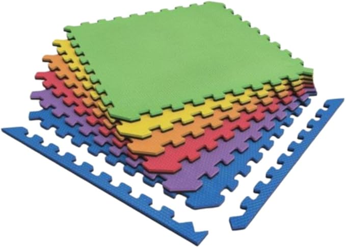 Norsk Dual-Sided Reversible 1/2" Foam Exercise Mats for Home Gym - Interlocking EVA Foam Tiles