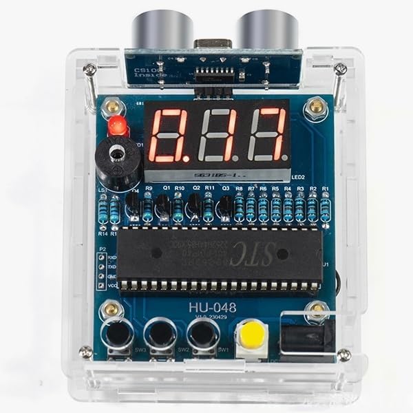 DIY Ultrasonic Range Meter Soldering Practice kit, Complete Soldering Project kit with Components, PCB & Enclosure, Perfect for Electronics Enthusiasts & Beginners