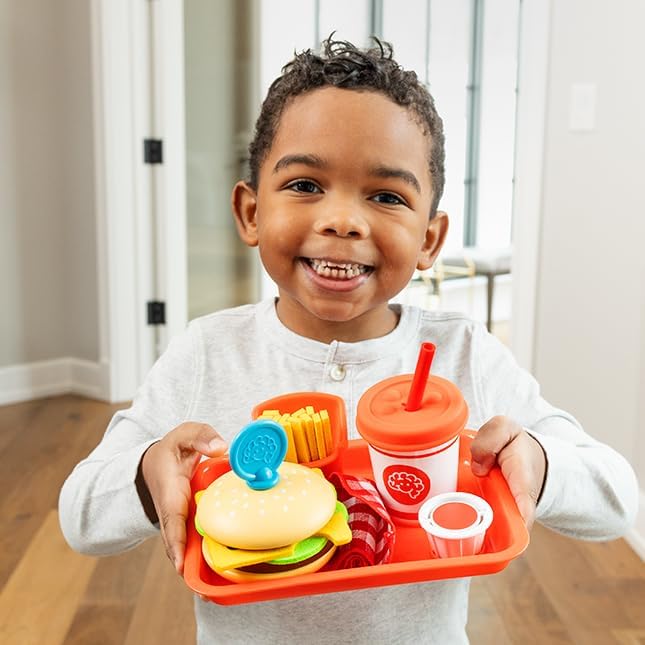 Fat Brain Toys Pretendables Burger & Fries - Imaginative Play Food Set for Ages 3 to 7