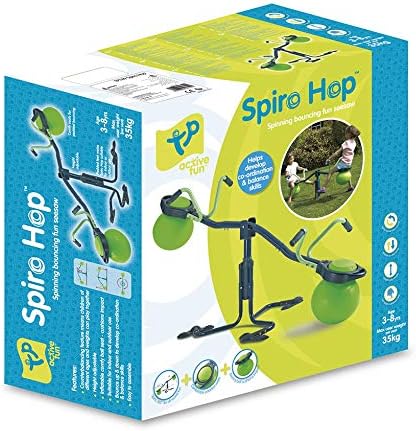 TP Activity Spiro Hop Bouncer Teeter Totter - Teeter Totter Playset That Spins 360° - Holds up to 75 lbs per Seat, Green/Lime (TP749)