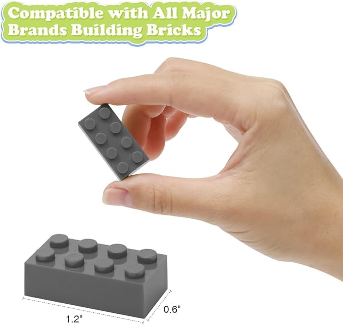 500 Piece Dark Gray Bricks Bulk, Gray 2x4 Building Bricks Flat, Compatible with Lego Parts and Pieces: 2x4 Dark Grey Bricks(Color: Dark Gray)