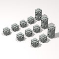 Classic Building Brick Bulk, 1x1 with Studs on 2 Sides Adjacent 120 Piece, Compatible with Lego Parts and Pieces: (Color:Light Gray)
