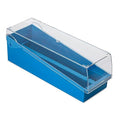 Globe Scientific 513250B ABS Slide Storage Box with Hinged Lid and Removable Draining Tray, 100-Place for up to 200 Slides, Blue, 240mm Length, 85mm Width, 95mm Height
