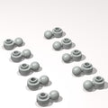 Classic Building Plate Bulk, Round 1x1 with Tow Ball with Shaped Hole 260 Piece, Compatible with Lego Parts and Pieces: (Color:Light Gray)