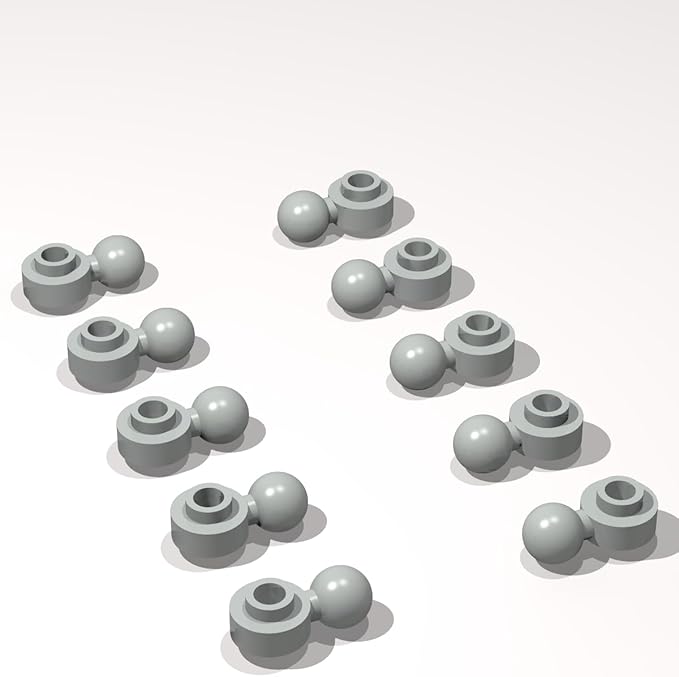 Classic Building Plate Bulk, Round 1x1 with Tow Ball with Shaped Hole 120 Piece, Compatible with Lego Parts and Pieces: (Color:Light Gray)