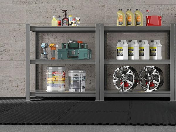 Home Gym Mat, Puzzle Exercise Mat, EVA Interlocking Foam Floor Tiles for Home Workout Equipment and Kids' Play Areas - Grey, 24 in x 24 in x ½ in - 16 Tiles (Grey, 16 Pack, 64 SQ FT)