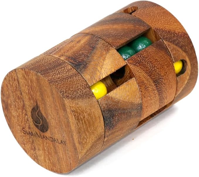 Spinning Drum: Handmade Rotational IQ Puzzle for Adults & Kids by SiamMandalay – Spinning Sequential Color Barrel Brain Teaser