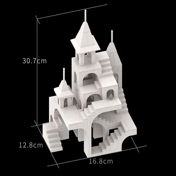 White Sky Castle Building Block，Architecture Building Blocks（580PCS Gifts for Adults and Kids