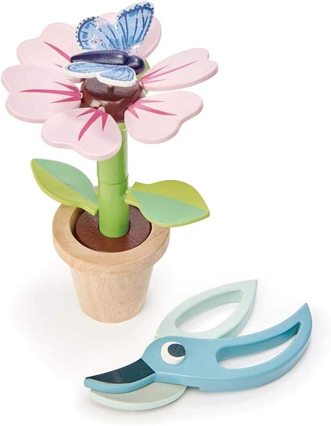Tender Leaf Toys - Blossom Flowerpot Set - Indoor Garden Pretend Play Wooden Toy with Removable Leaves and Petals - Educational, Creative and Basic Life Learning Skills Fun for Children 3+