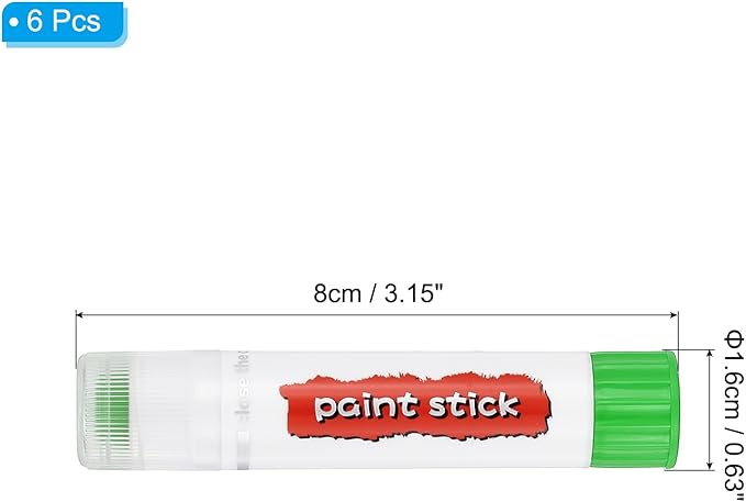 PATIKIL Tempera Paint Sticks, 6 Pcs Solid Tempera Paints Sticks Washable Bulk Markers Pen Quick Drying for Artists Beginners Art Supplies, Yellow-Green