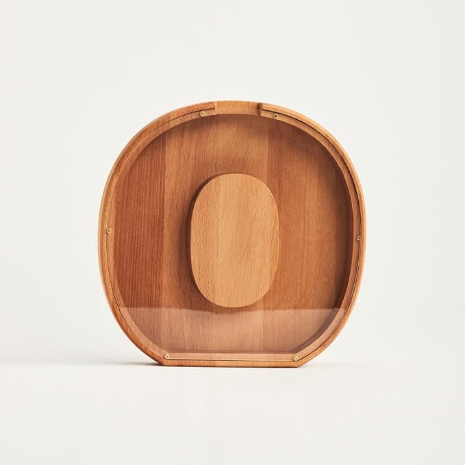 Personalized Wooden Piggy Bank – Custom Letter O Coin Bank in Beech Wood with Clear Acrylic Front, Engraved Name Option, Money Saving Box for Kids and Adults