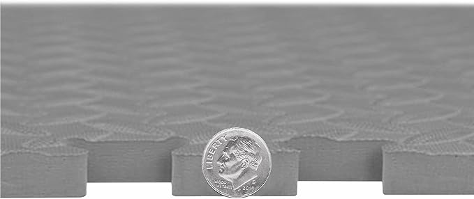 IncStores 1/2 Inch Thick Diamond Soft Foam Flooring Tiles | High-Density Interlocking Foam Tiles for Rugged Style in Your Home Gym, Playroom, and More | Grey, 9 Tiles