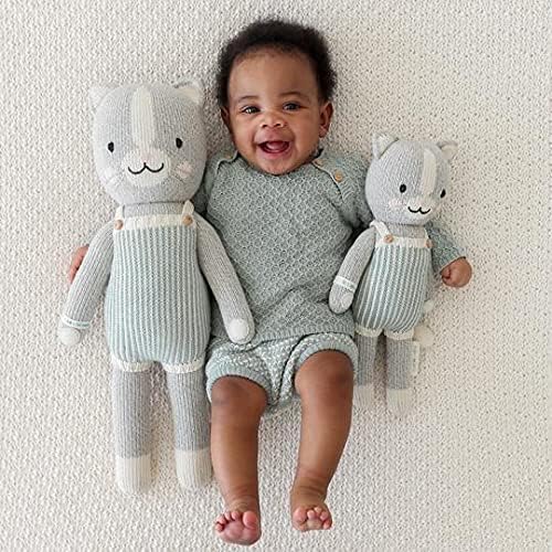 cuddle + kind Dylan The Kitten Little 13" Hand-Knit Doll – 1 Doll = 10 Meals, Fair Trade, Heirloom Quality, Handcrafted in Peru, 100% Cotton Yarn