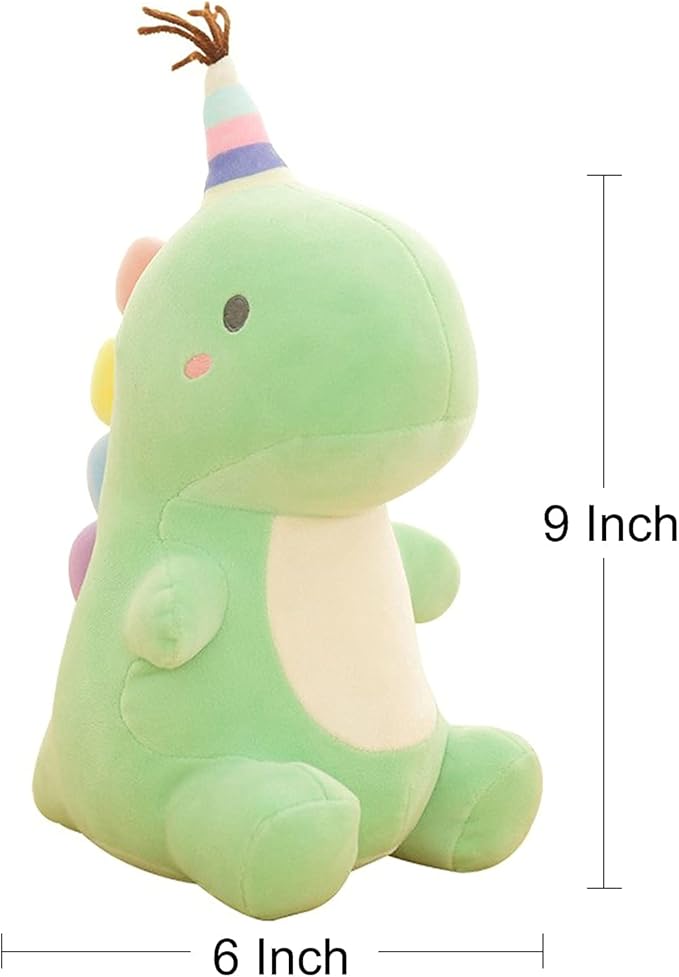 Stuffed Animal Plush Toys, Cute Dinosaur Toy, Soft Dino Plushies for Kids Plush Doll Gifts for Boys Girls (Green, 9 Inch)