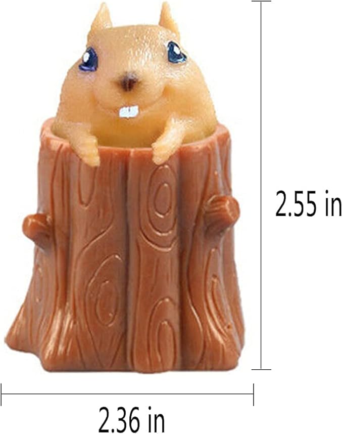 3 PCS Set Squeeze Squirrel Toys Decompression Evil Squirrel Cup, Sensory Fidget Toys, Squishes Toy Stress Relief for Kids & Adult Tricky Funny Squeeze Toys