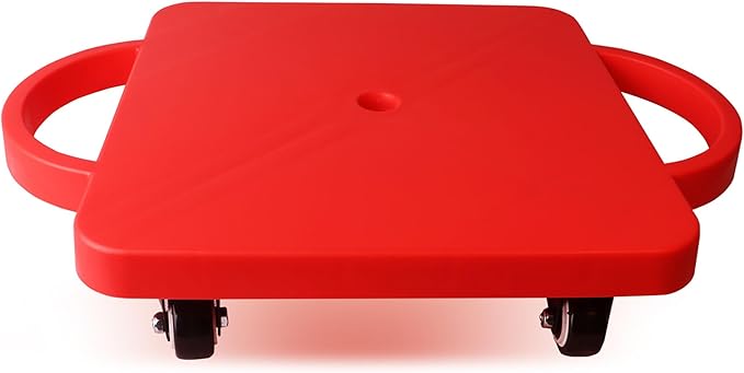GSE Games & Sports Expert Gym Floor Scooter Board with Handles, Sitting Scooter for Kids Indoor Play Equipment, Fun Scoot Board with Non-Marring Plastic Casters for Children