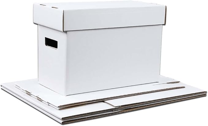 G-PLUS 3 Pack Comic Book Storage Box - Holds 150-175 Comics, Collapsible & Stackable Short Box, Moistureproof, Archival Cardboard