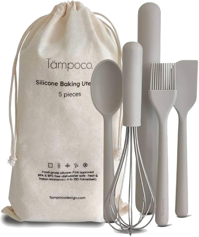 Tampoco Real Kids Cooking & Baking Set – Montessori Kitchen Tools for Real Cooking with Food-Safe Silicone Utensils – Functional & Fun Gift for Young Chefs