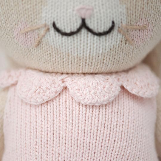 cuddle + kind Hannah The Bunny Blush Regular 20" Hand-Knit Doll – 1 Doll = 10 Meals, Fair Trade, Heirloom Quality, Handcrafted in Peru, 100% Cotton Yarn