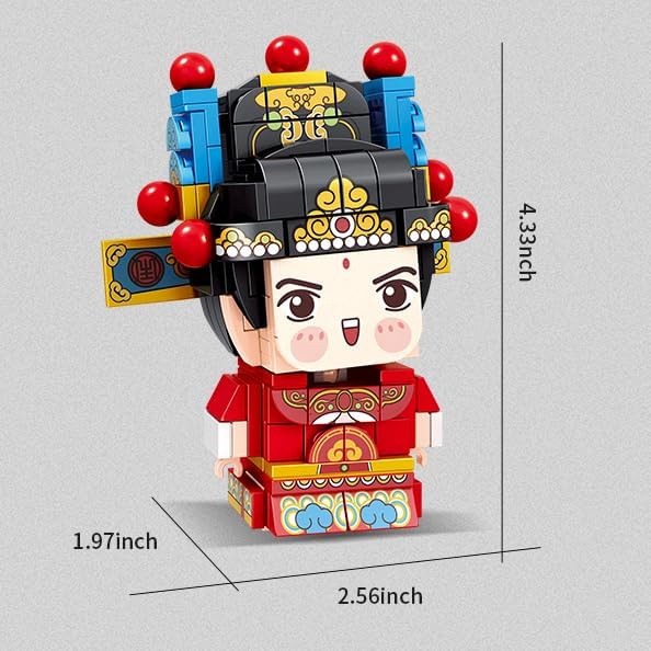 Chinese Style Fashion Building Block Set Chinese Traditional Elements Home furnishings Children's Educational Toys Gifts Suitable for Children Over 6 Years Old Boys and Girls (Sheng Roles)