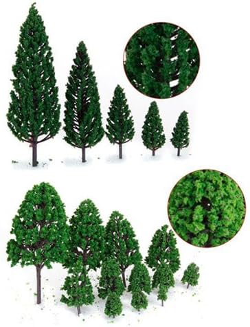Mixed Model Trees, 29pcs, 1.5-6 inch(4-16 cm), Ho Scale Bushes, Diorama Supplies, Plastic Trees for Projects, Model Train Scenery with No Bases