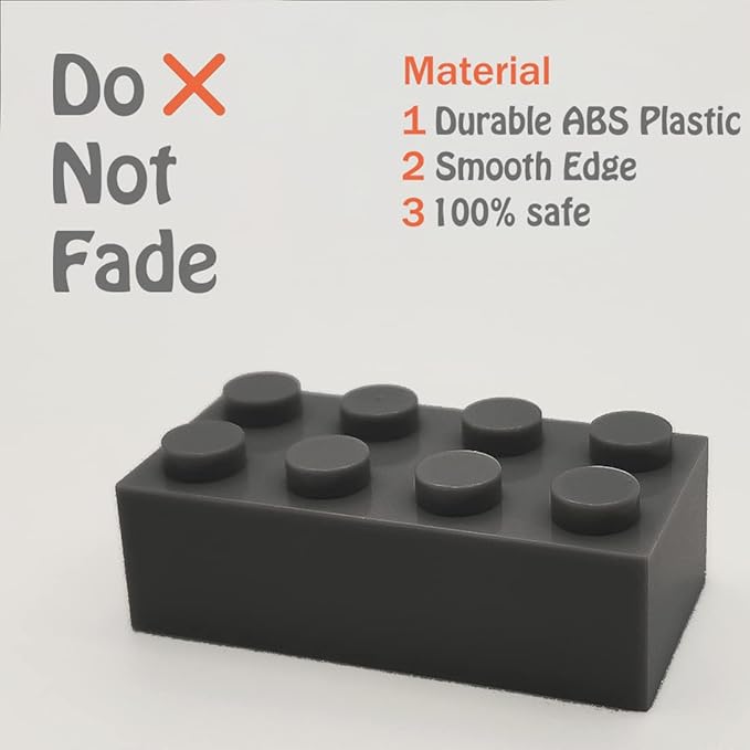 200 Piece Classic Building Bricks, 2x4 Bulk Bricks STEM Creative Building Toys, Dark Grey(Samll Bricks, 1.25x0.62x0.47 in)