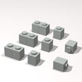 Classic Building Brick Bulk, 1x1 260 Piece, Compatible with Lego Parts and Pieces: (Color:Light Gray)