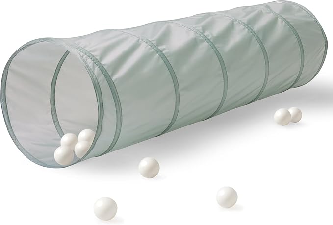 3 Sprouts Kids Play Tunnel - Pop Up Collapsible Tunnels with Recycled Fabric - Fun Crawling Tunnel for Toddler, Baby, Children to Crawl Through, Gross Motor Toy for Indoor Play - Green
