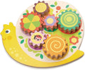 Tender Leaf Toys - Snail Whirls - 6 Removable Flowers Gears, Playset for Toddlers and Kids - Wooden Stacking, Multi-Color Flower Garden Beds