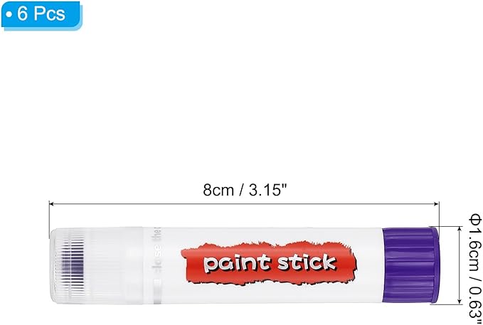 PATIKIL Tempera Paint Sticks, 6 Pcs Solid Tempera Paints Sticks Washable Bulk Markers Pen Quick Drying for Artists Beginners Art Supplies, Purple
