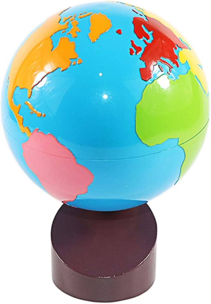 Montessori Geography Materials Globe of World Parts/Continents Preschool Early Educational Equipment Kids Culture Learning Toys Know World Globe (Multicolor)