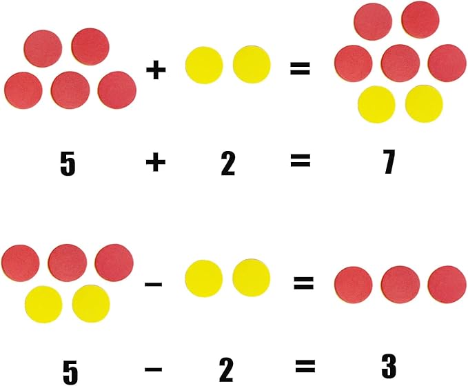 DNB 2-Color Foam Counters - 1 Inch Red-Yellow Double-Sided Math Counters, Early Learning Counting Chips, 1000 Pieces