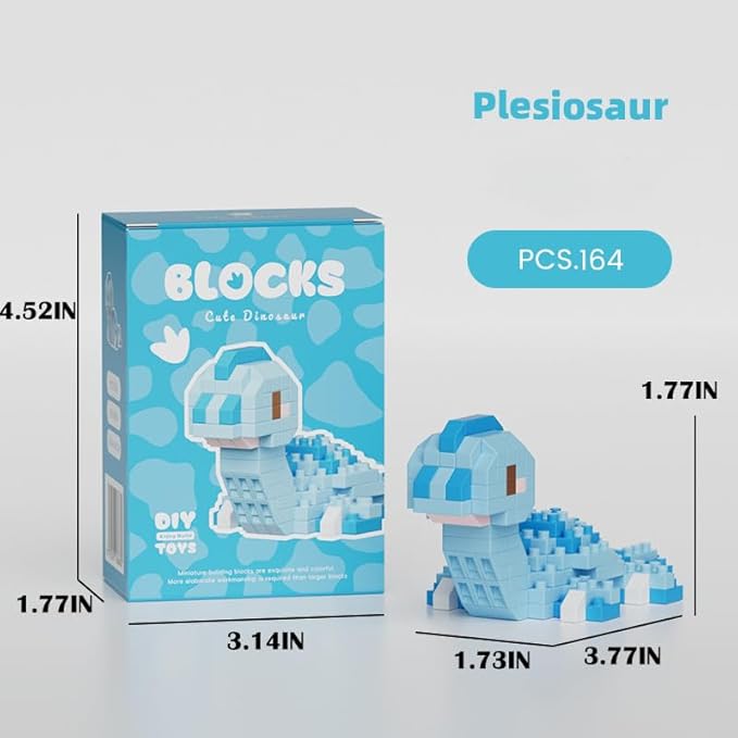 Plesiosaur Cute Dinosaur Animals Creature Building Toy Blocks Ancient Creatures Life Mini Bricks Micro Building Toys