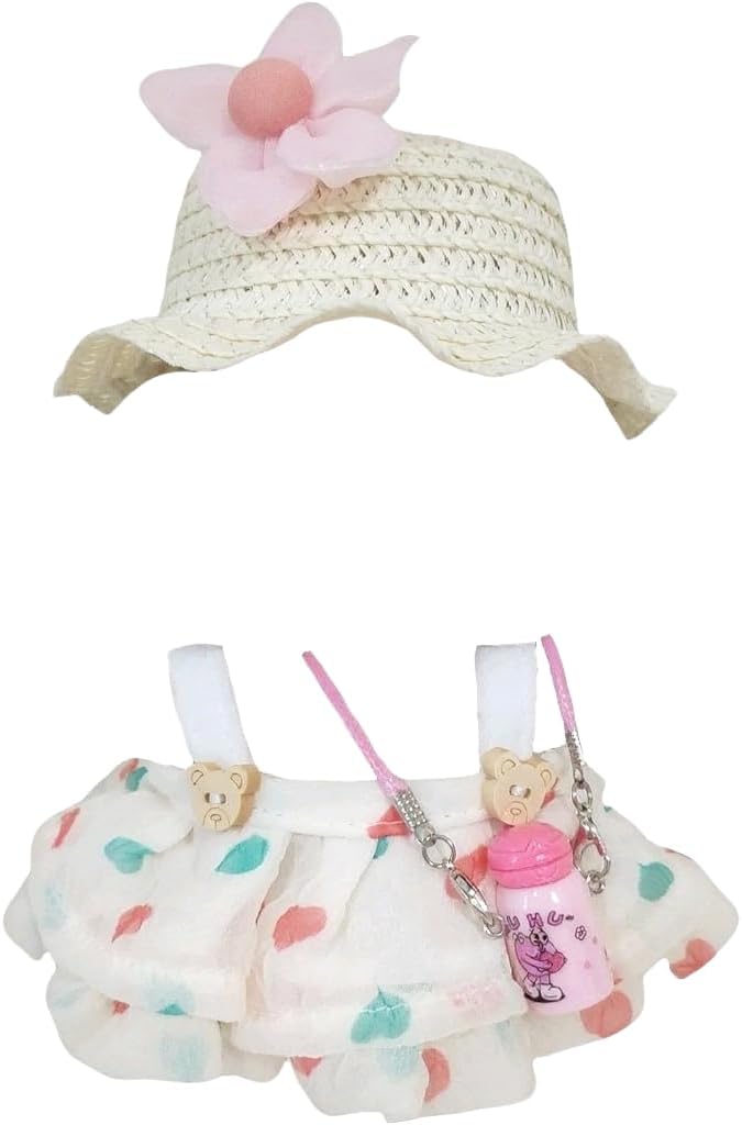 15cm & 17cm Doll Clothes Outfits Set - Premium Dress Up Bundle with Exquisite Accessories | Soft Fabric Fashion Doll Costume for 15-17cm Dolls (White Skirt-4)